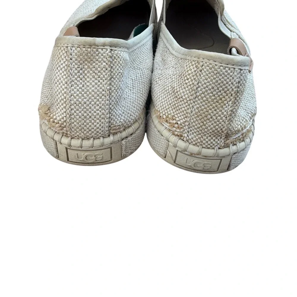 UGG‎ Women's Canvas Slip-On Espadrille Shoes Cream Size 8